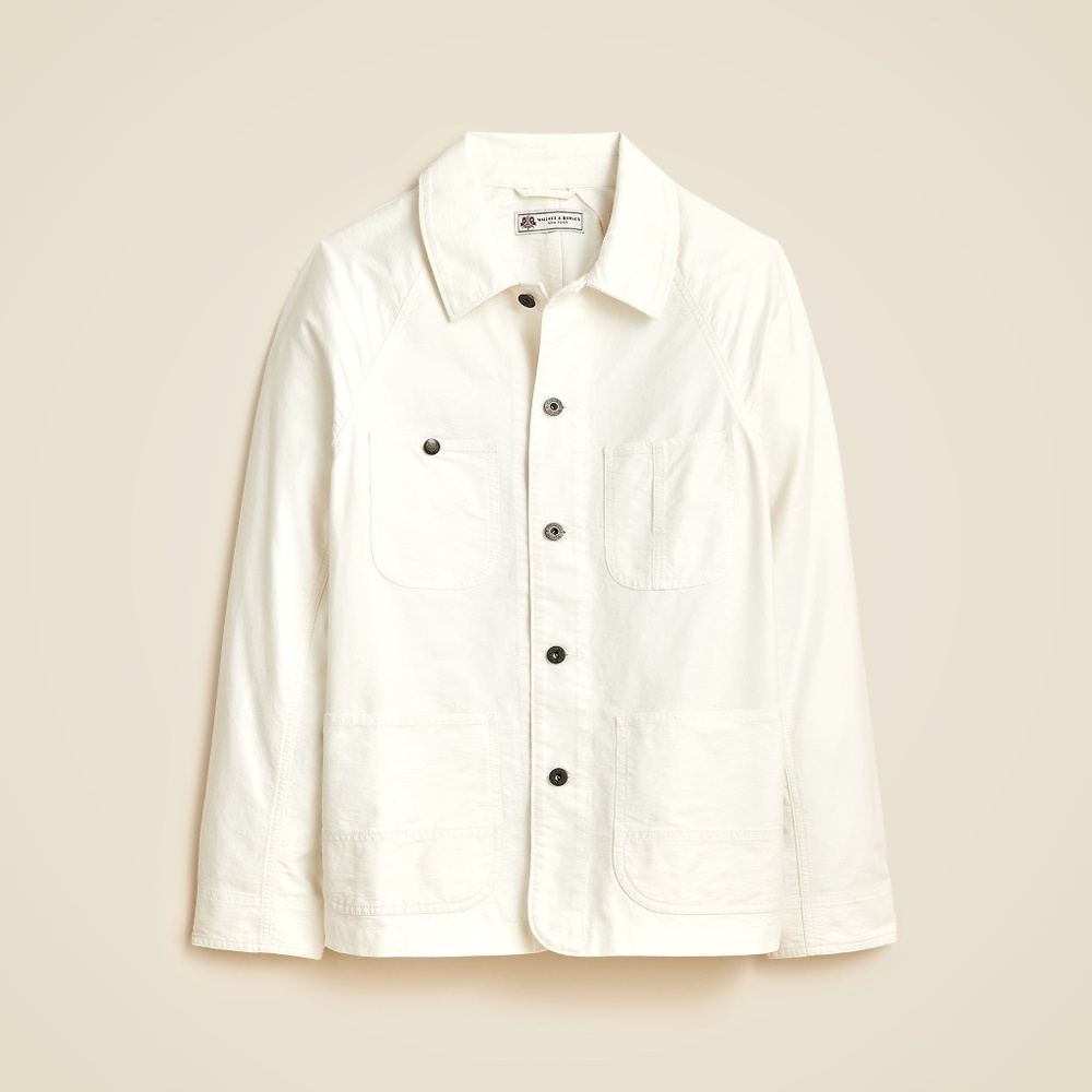 J.Crew Wallace & Barnes lightweight Cotton oxford chore jacket White